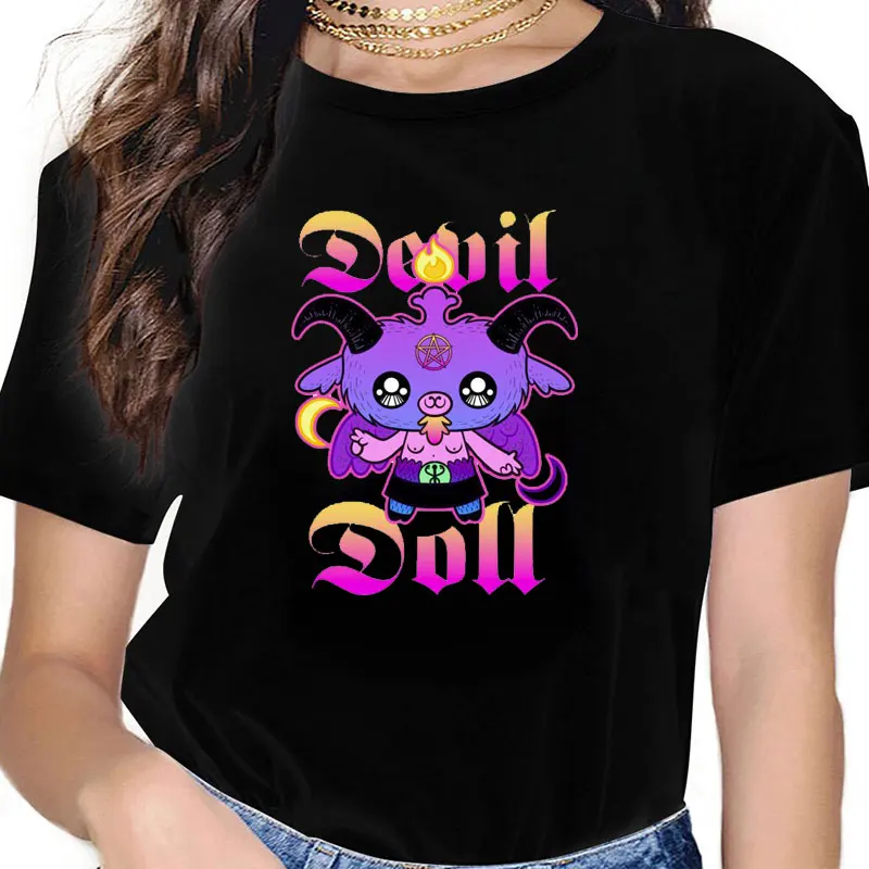 Axolotl Kawaii Baphomet Pastel Goth Cute жуткий Nu печатная Футболка унисекс Harajuku винтажные