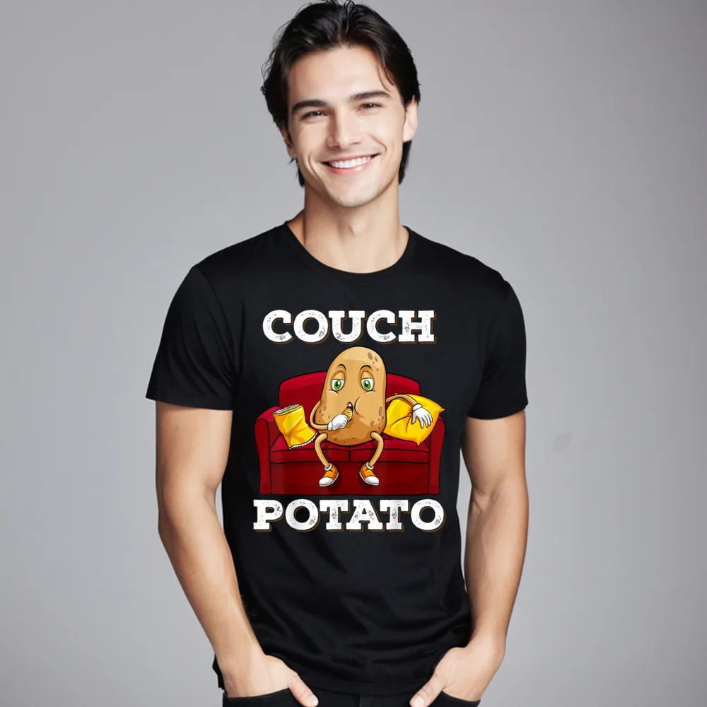 Мужские футболки со скидкой футболка с изображением дивана картофеля (Веселый
