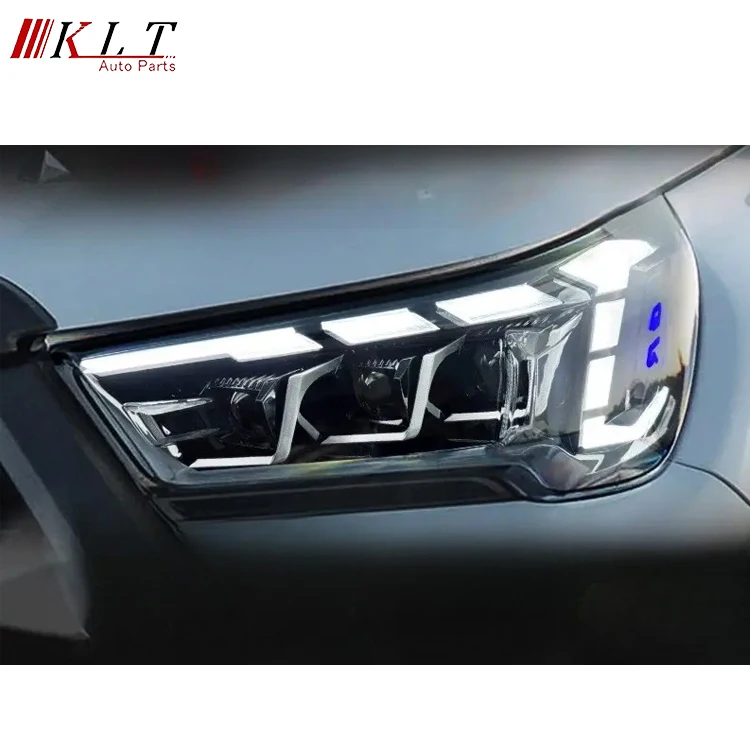 Фото Новые светодиодные фары NewKLT 2025 с 3 линзами для Hilux Revo Rocco 2021, модифицированные, Plug and Play, Gr Headlight №3