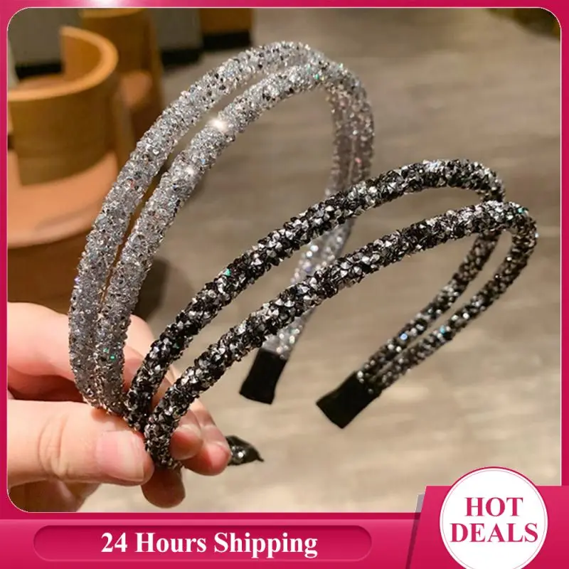 

Модный мягкий ободок со стразами, Женский Блестящий ободок в Корейском стиле, ободок для волос с бусинами, аксессуары для волос для девочек, Простой декоративный головной убор