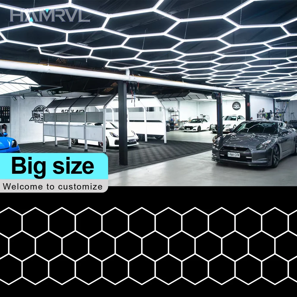 4S Большое шестиугольное светодиодное освещение для гаражного освещения Workshop Mall