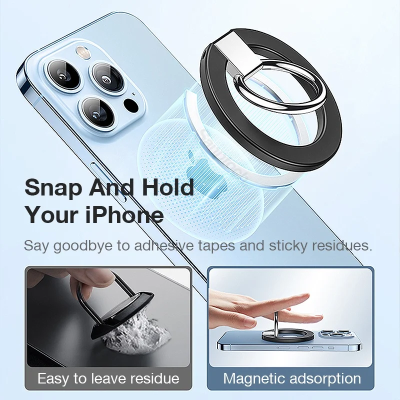 

Magnetic Cell Phone Ring Holder Compatible with iPhone 12 13 Series MagSafe Removable Cell Phone Grip Kickstand Phone Stand