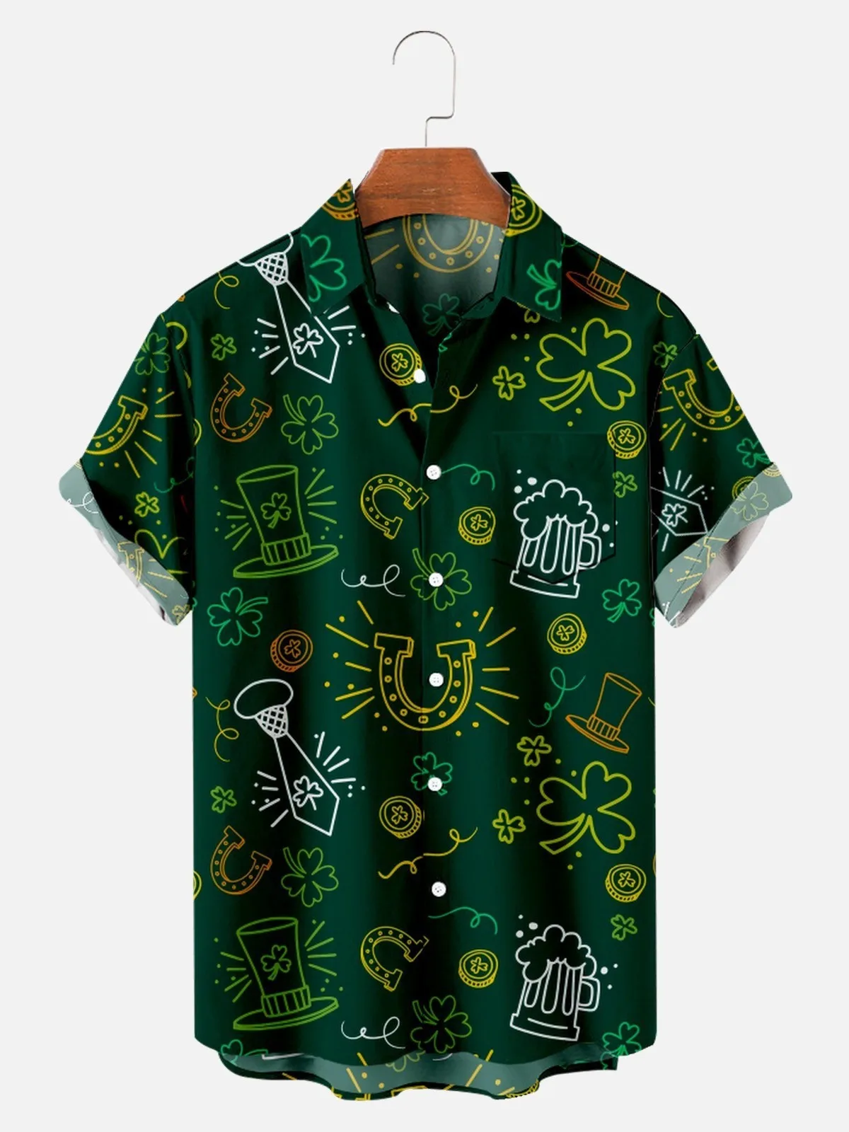 2022 Creative Black and White Letter Shirt 3D Printing Hawaiian Beach Single Button Cuban Collar Trend Cool Short Shirt for Men