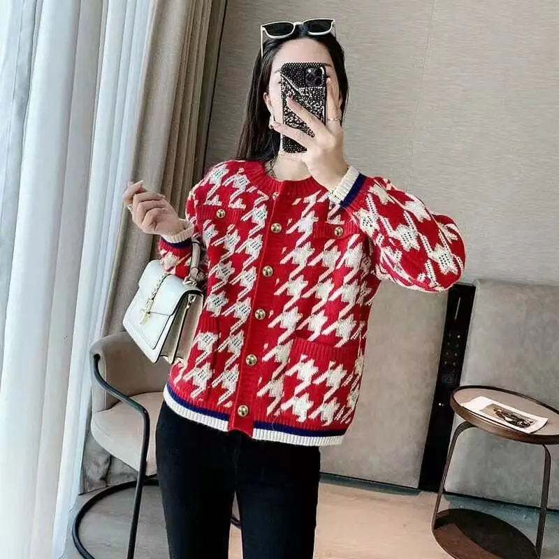 

Knitted Cardigan Spring and Autumn New Temperament Soft Waxy Comfortable Type Slim Sweater Coat