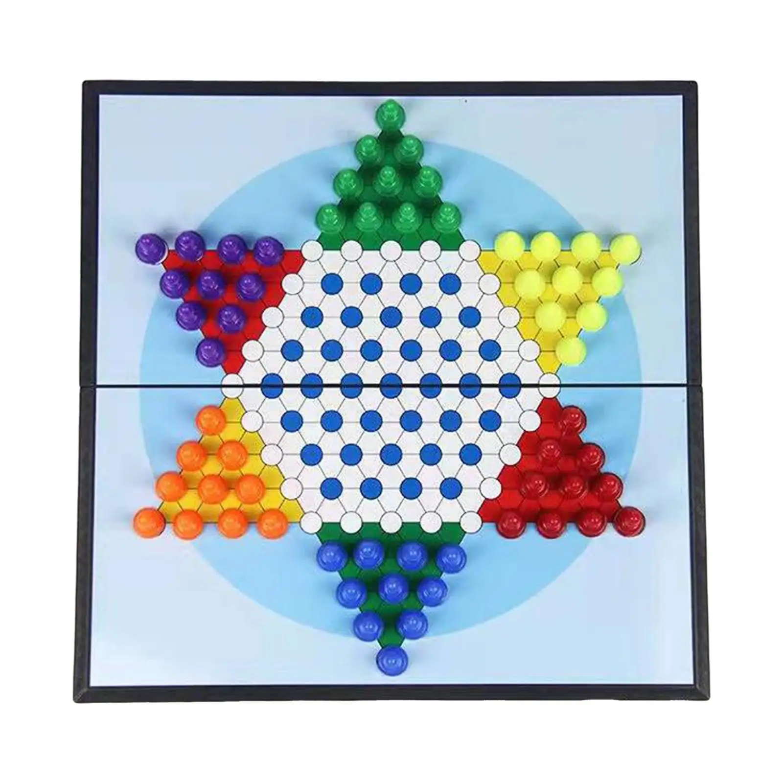 

Educational Classic Strategy Game Jigsaws with Play Pegs Foldable Family Board Game for Camping Activity Gift Picnics Festival