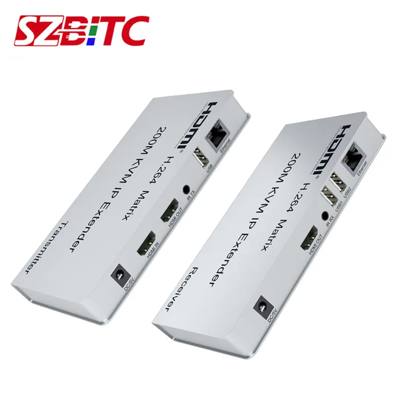 200 м квм IP-удлинитель через IP RJ45 Ethernet Cat5e Cat6 сеть HDMI удлинитель Каскадное подключение USB мышь клавиатура для DVD PS3 STB