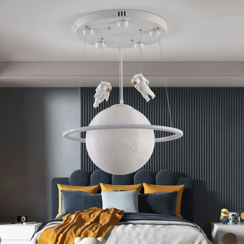 Новая лунная люстра космонавта детская лампа для спальни комнаты мальчика