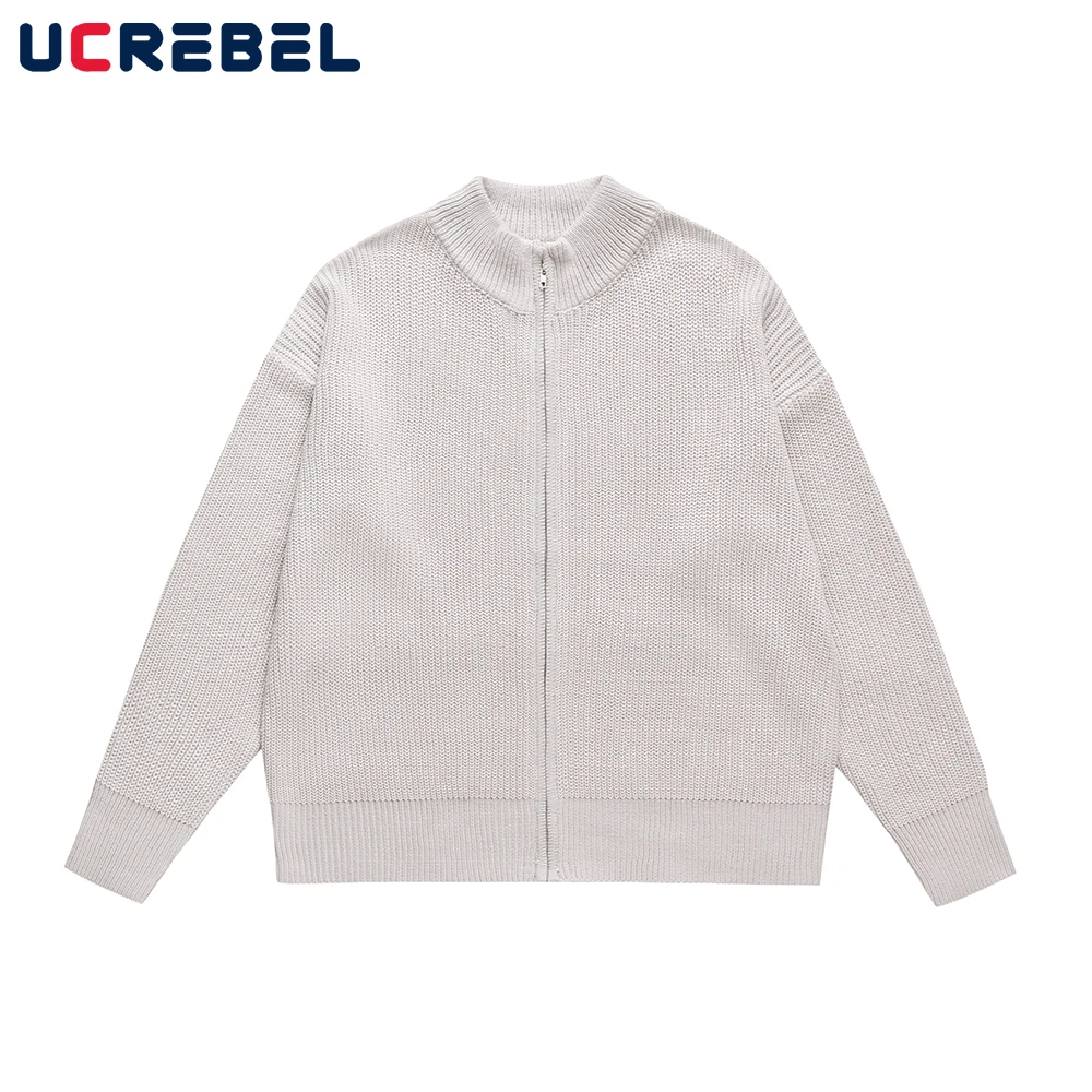 

Мужской свитер на молнии, с воротником-стойкой