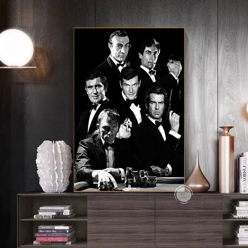 Постер из классического фильма Джеймс Бонд 007 холст с рисунком плакат и принты