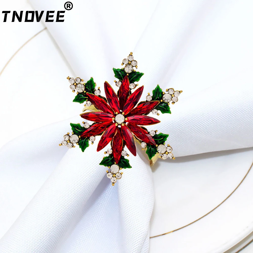 

6 шт., кольца для салфеток в виде снежинок