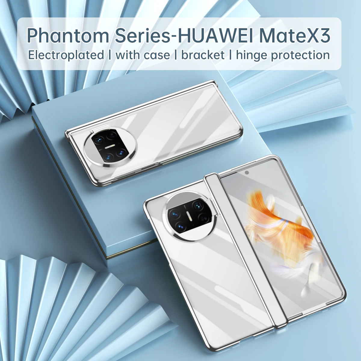 

Suitable For HUAWEI Mate X3 Case Film Integrated Hinge Luxury Light Luxury Texture With Hidden Bracket Foldable Phone Case