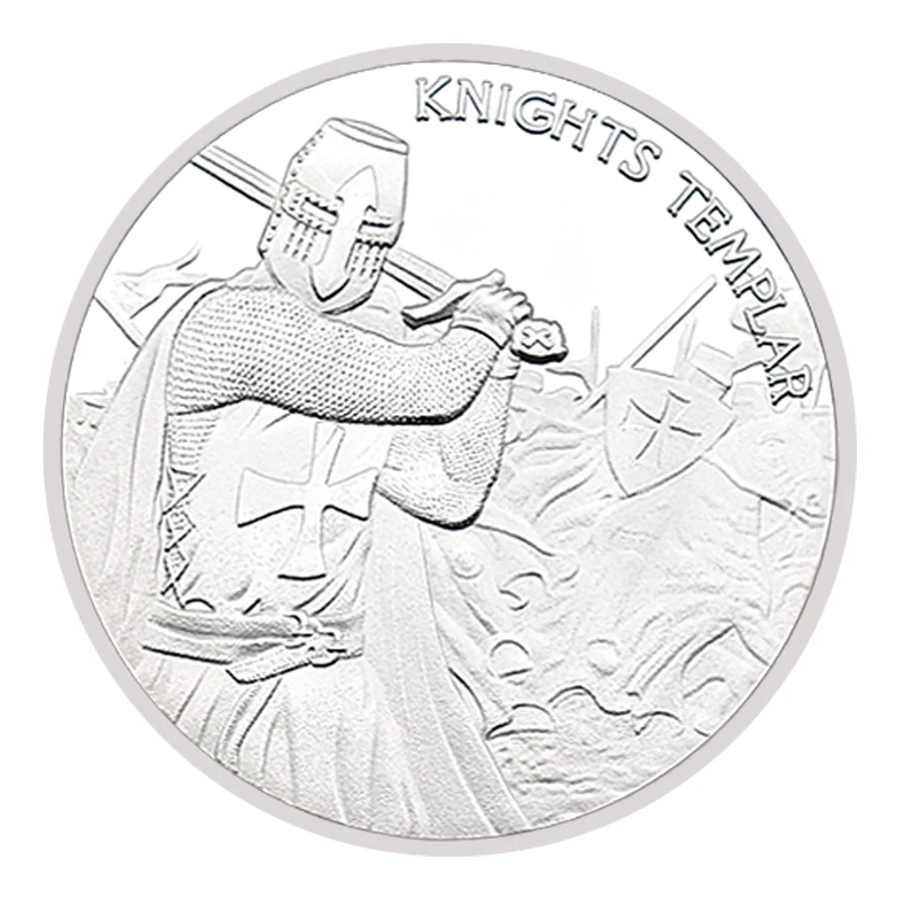 Памятная монета с посеребренным Красным Крестом Европейский Рыцари темплар