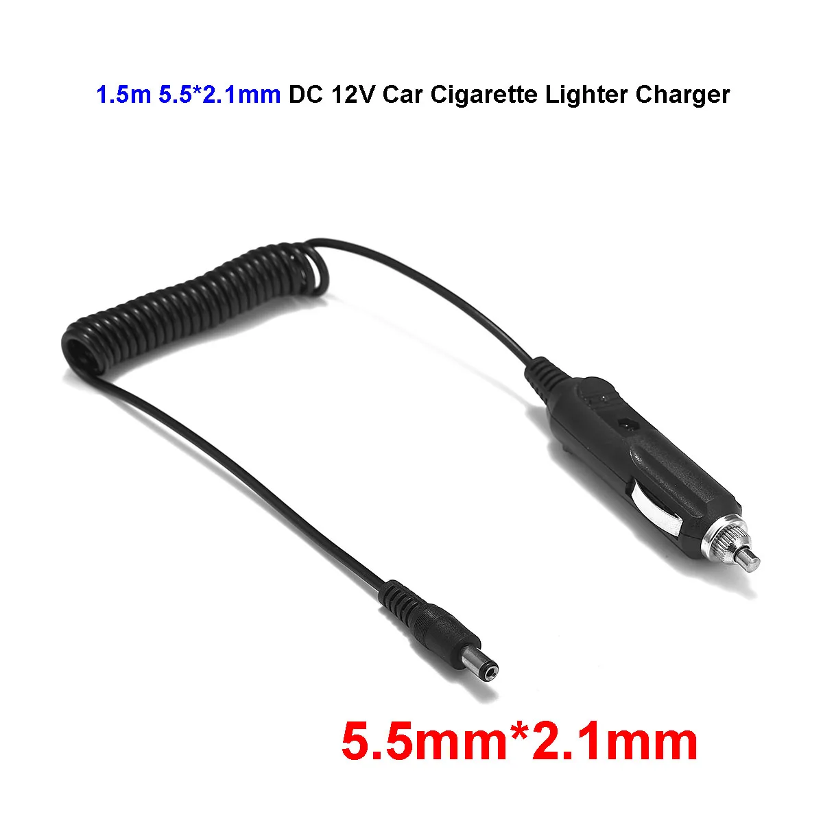 

DC 5.5mm 2.1mm Car Cigarette Lighter 24AWG 12V 3A Power Adapter Plug For Car Battery Charger LED Strip Lighting