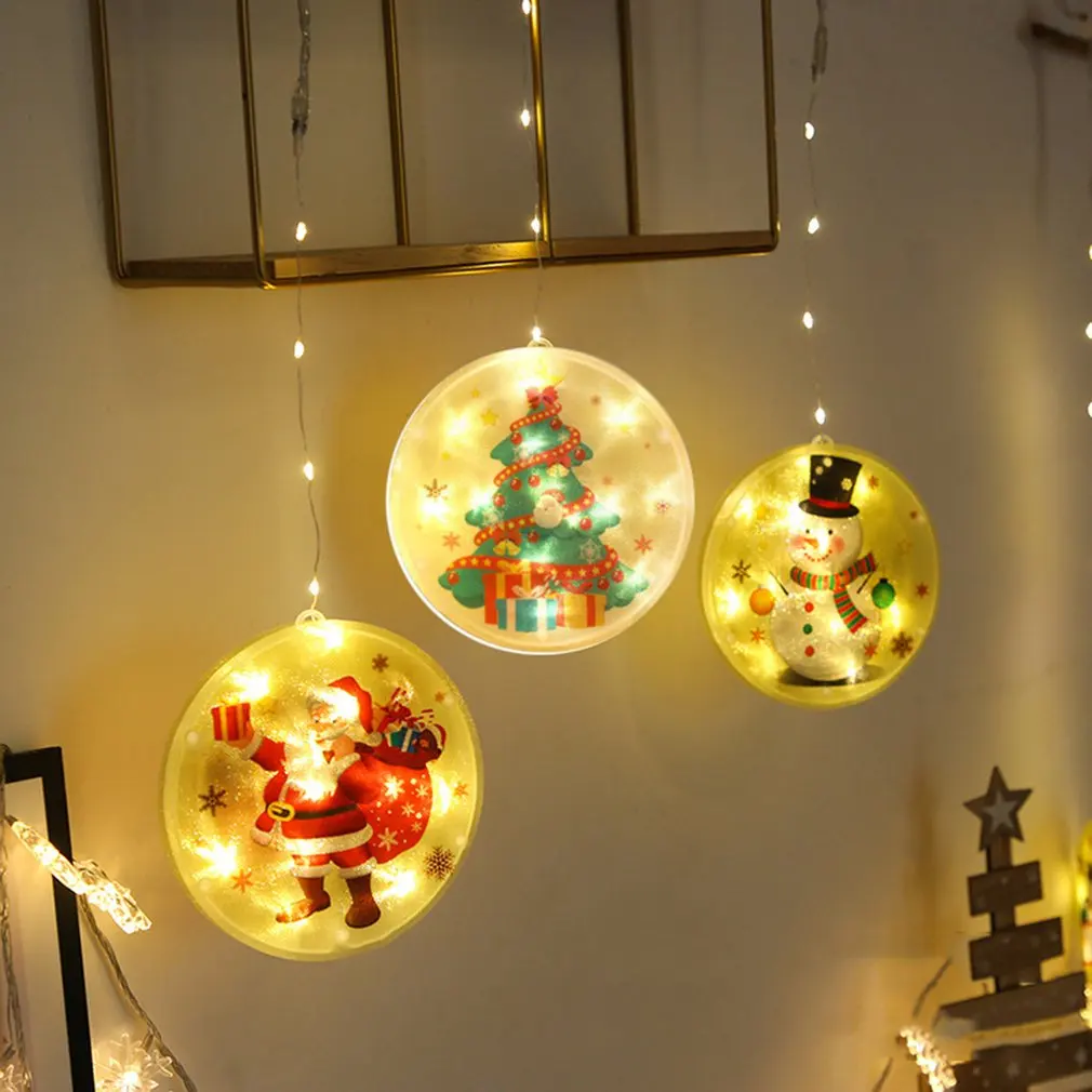 LED Sucker String Light Christmas Decorations for Home Hanging Garland Tree Ornaments Noel Navidad 2022 New Year Gift | Дом и сад