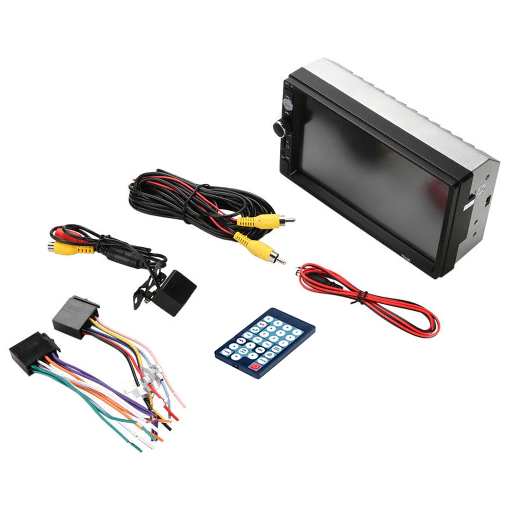 

7-inch Touch Screen LCD Car MP5 Radio Backup Camera In-dash Double DIN Remote Control DC 12V Multimedia Player