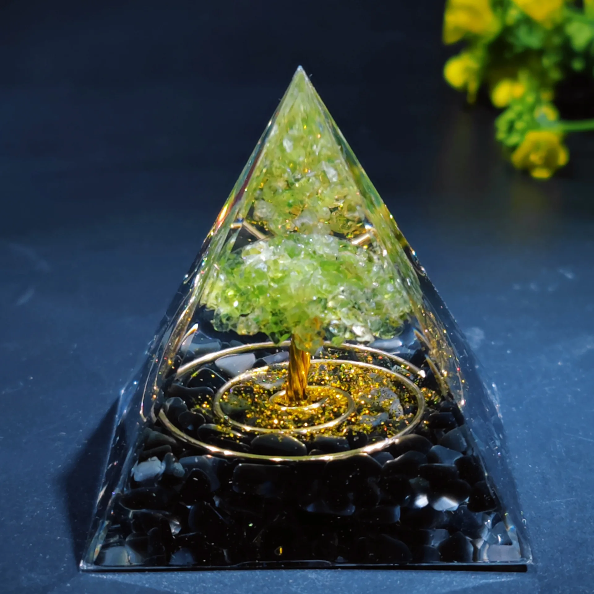 

Оргонит Хрустальный пирамида, пирамида, домашние поделки, смола, домашний декор, настольные украшения, Электрогенератор, целительная Рейки ...