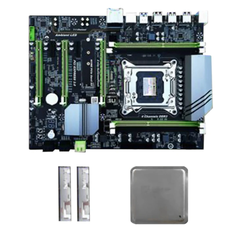 

X79 Turbo Motherboard LGA2011 ATX Combos E5 2620 CPU 2Pcs x 8GB 16GB DDR3 RAM 1600Mhz PC3 12800R PCI-E NVME M.2 SSD Suit