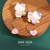 hello kitty cinnamoroll brooch female cartoon anime school uniform decoration cute chain badge small jewelry