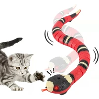 interactive smart sensing cat toy snake usb rechargeable kitten toys for indoor cats automatic electronic tricky snake pets toy