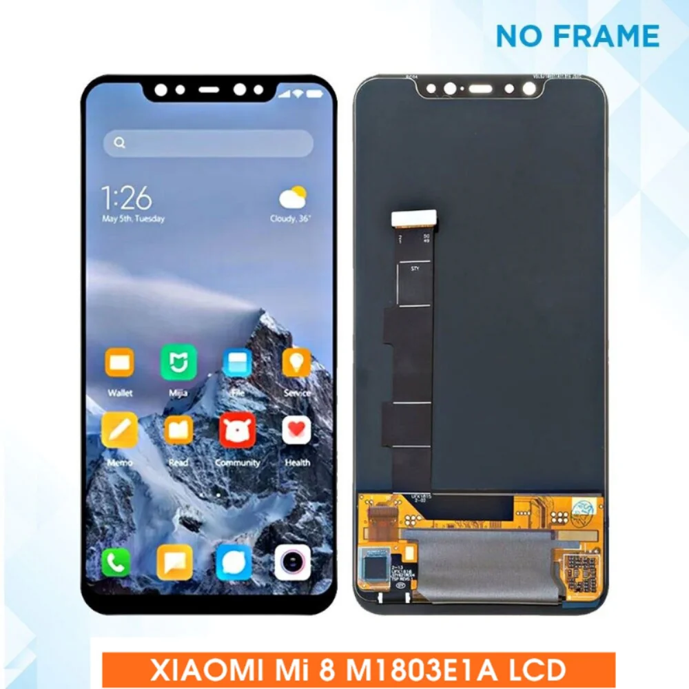 

Сменный ЖК-экран 6,21 TFT для Mi8, ЖК-дисплей для Xiaomi Mi 8 M1803E1A, цифровой сенсорный экран без рамки в сборе