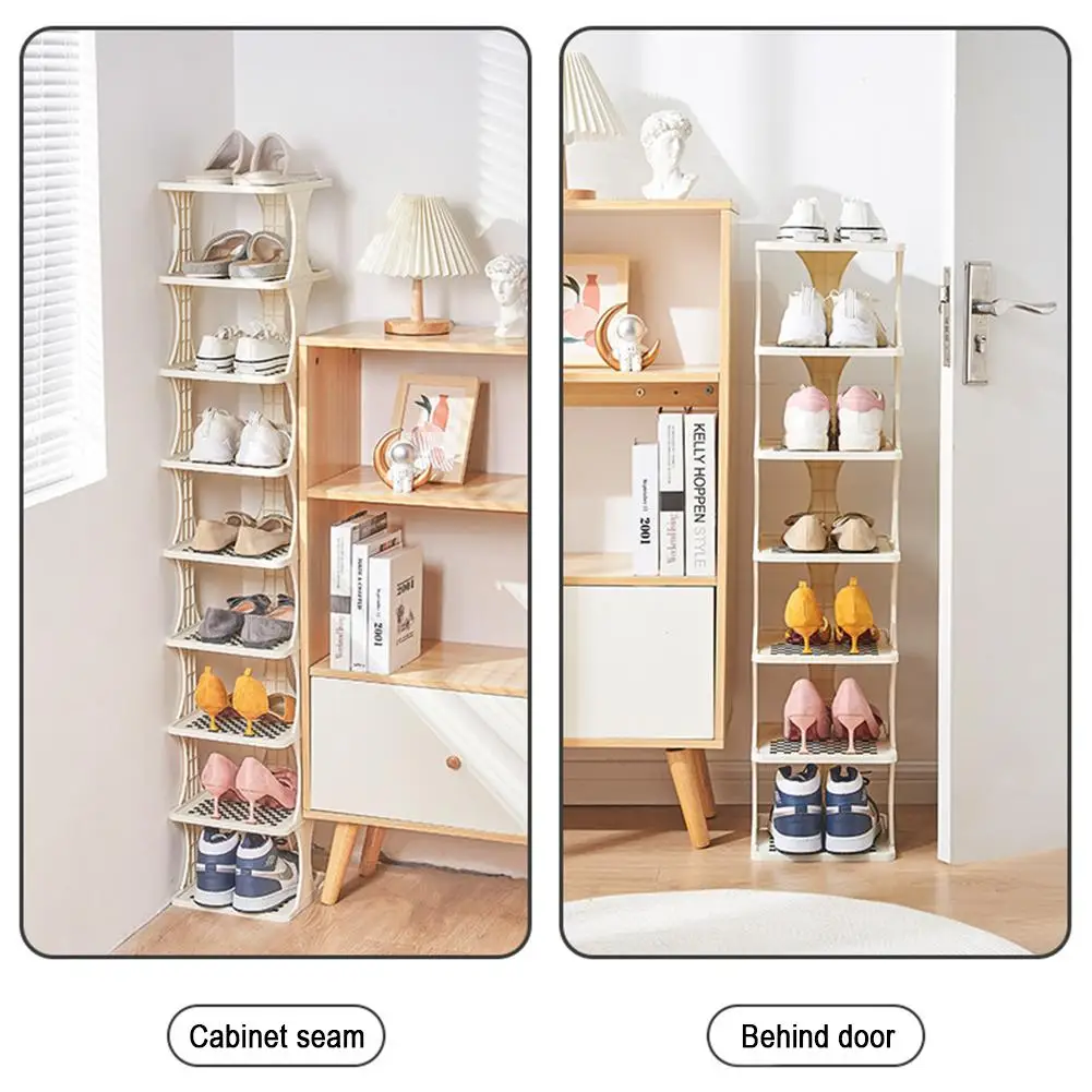 

Multifunctional Storage Rack Door Cabinets Cabinet Storage Folding Shelf Layers Organizer Shoe Shoes Racks Space-saving Mat K0F0