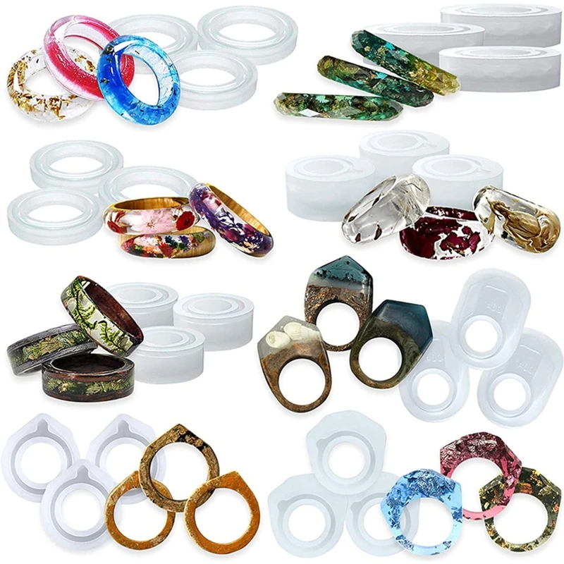 

3 шт./компл. силиконовые формы для колец из эпоксидной смолы, форма для колец, ожерелий, подвесок, колец, форма для литья ювелирных изделий «сд...