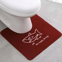 Non-Slip Bath Mat U Shape Pad Bathroom Kitchen Carpet Shower Toilet Mat Bath Toilet Rug Water Absorbent Carpet Floor Mat