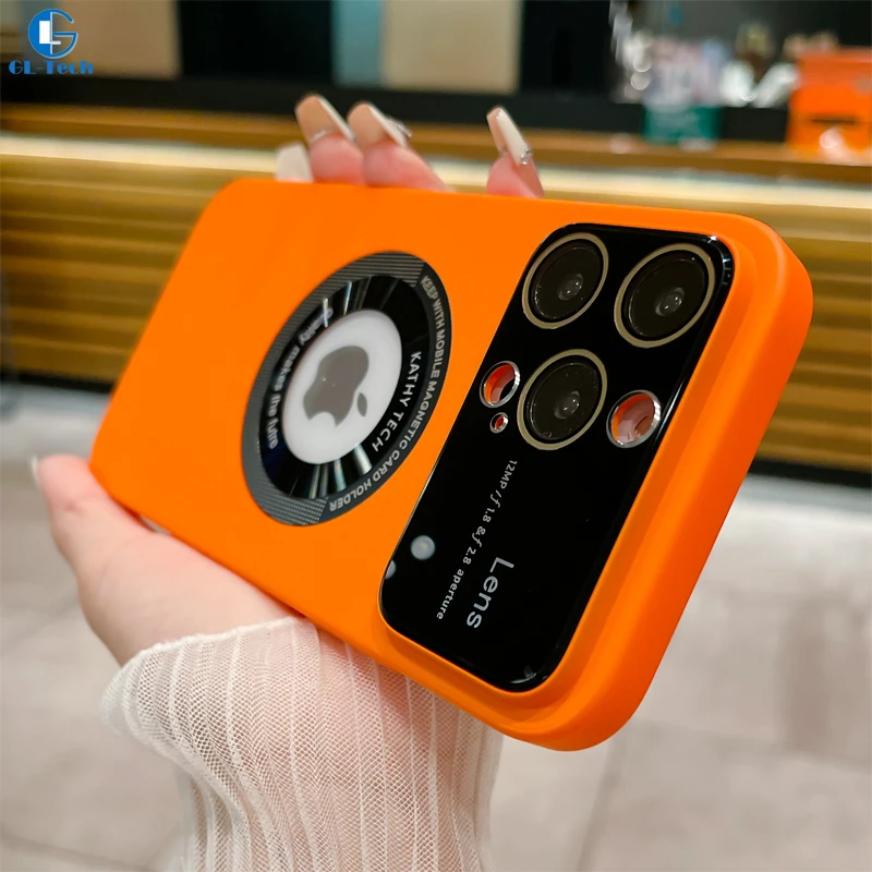 

Fashion Skin Feel Clear Logo Hard PC Anti-drop Phone Case for iPhone 14 Plus 13 12 Pro Max Magsafe Magnetic With Lens Film Cover