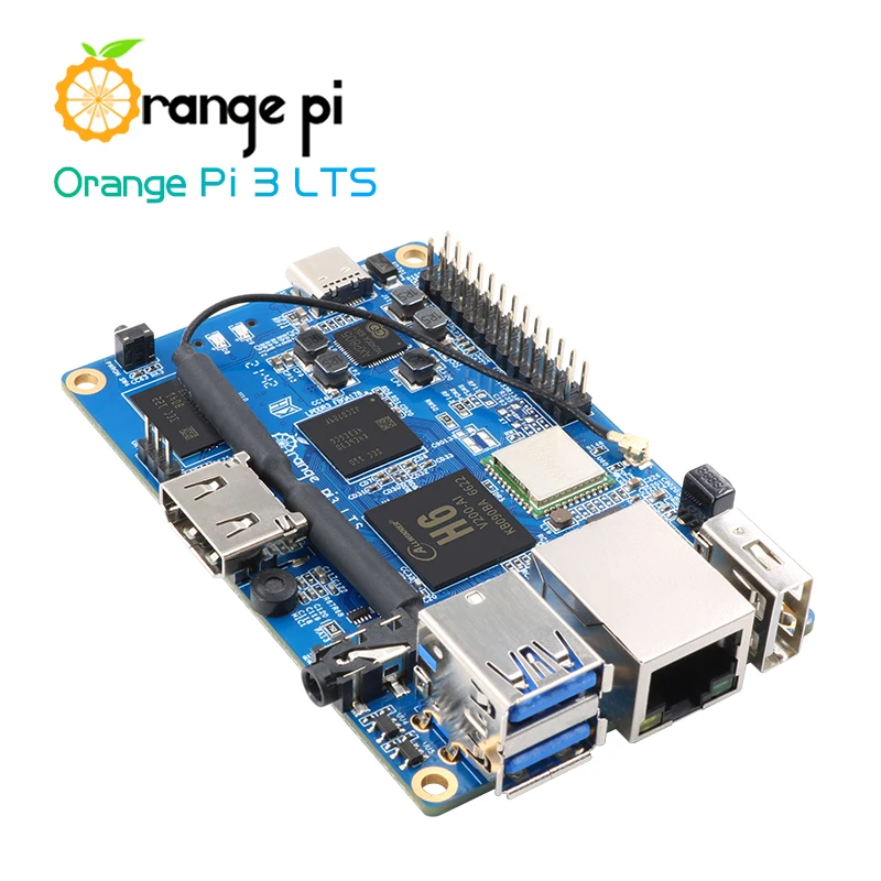 Оригинальный мини-компьютер Orange Pi 3 LTS 2 Гб ОЗУ 8 ГБ EMMC WIFI BT5.0 гигабитный 1 ГГц AllWinner H6