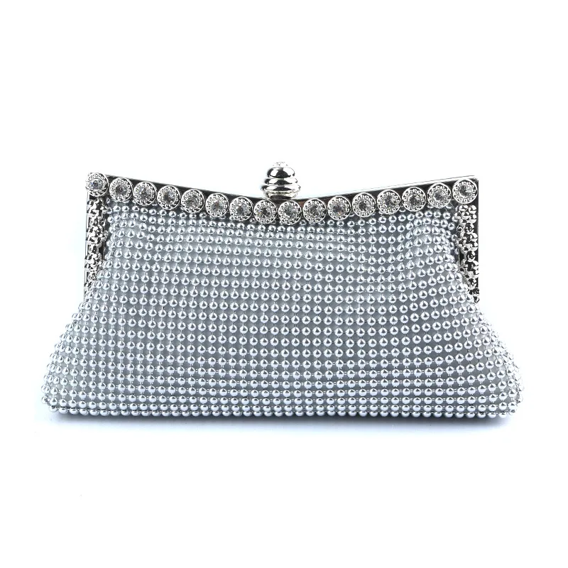 

Evening Gold Clutch Bag Glitter Bead DESIGN Elegant Woman Party Bags Silver Handbags Vintage Fashion Bridal Purse Night Bag