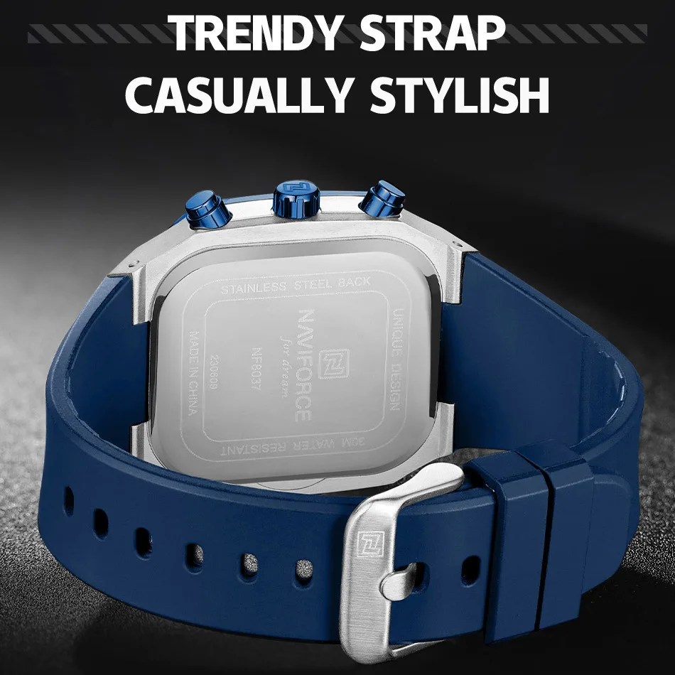 NAVIFORCE Роскошные мужские часы модные повседневные водонепроницаемые кварцевые