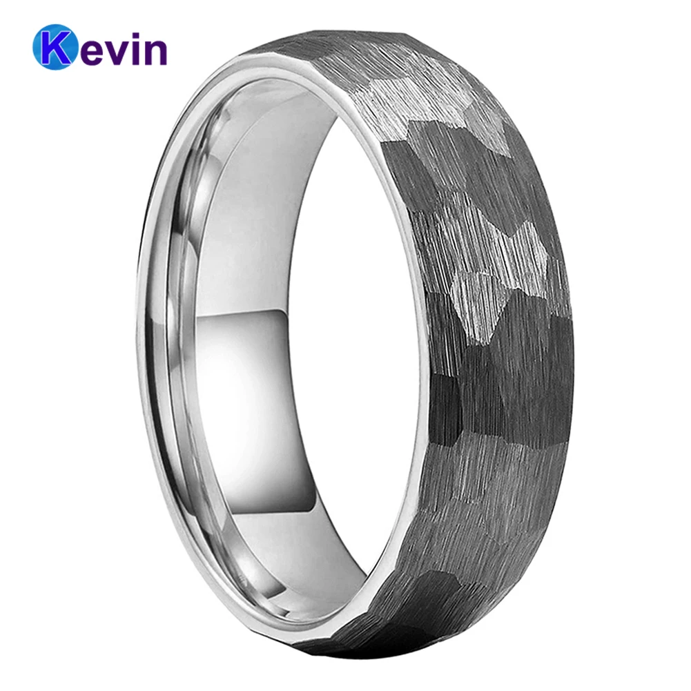 Обручальное кольцо для мужчин и женщин вольфрамовое с многогранной матовой