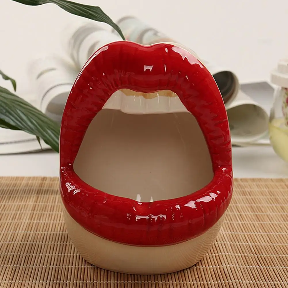 

Anti-slid Base Ceramic Sturdy Large Capacity Ashtray Decor for Decoration