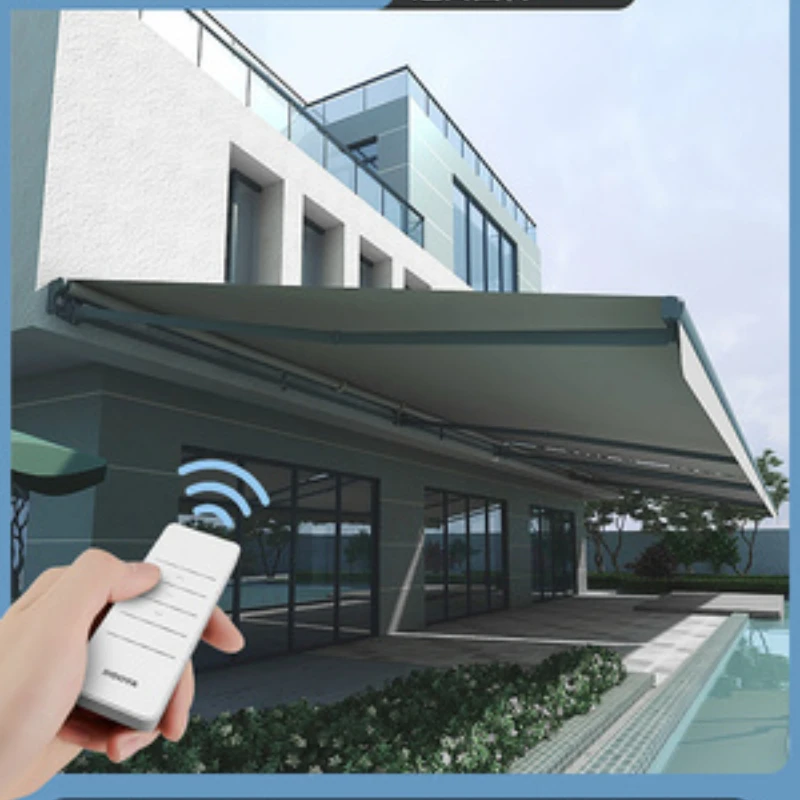 

Villa heavy-duty electric large telescopic sunshade courtyard outdoor sunscreen, heat insulation, shrinkage and folding rainproo