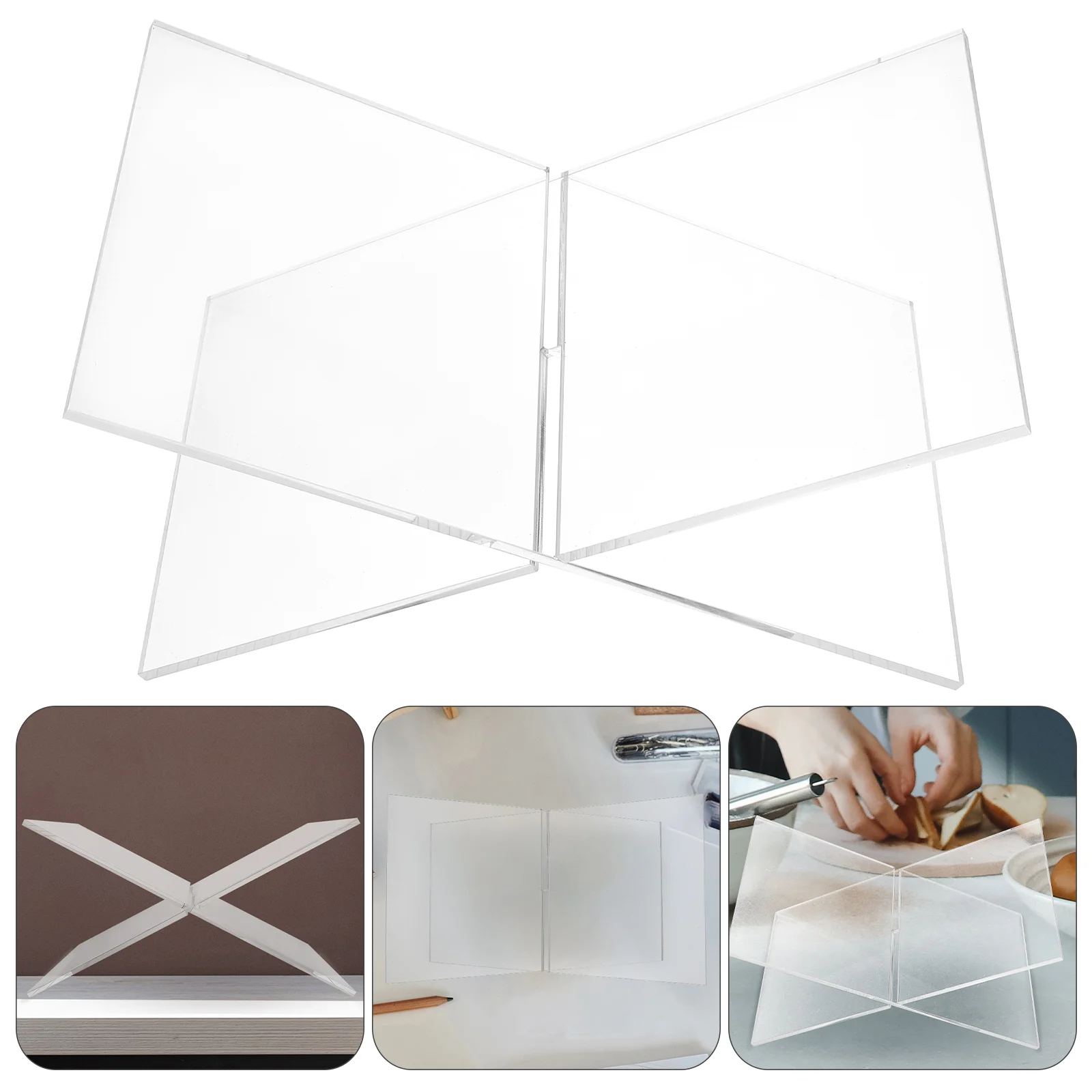 Versatile Desktop Book Holder Transparent Book Rack Displaying Bracket
