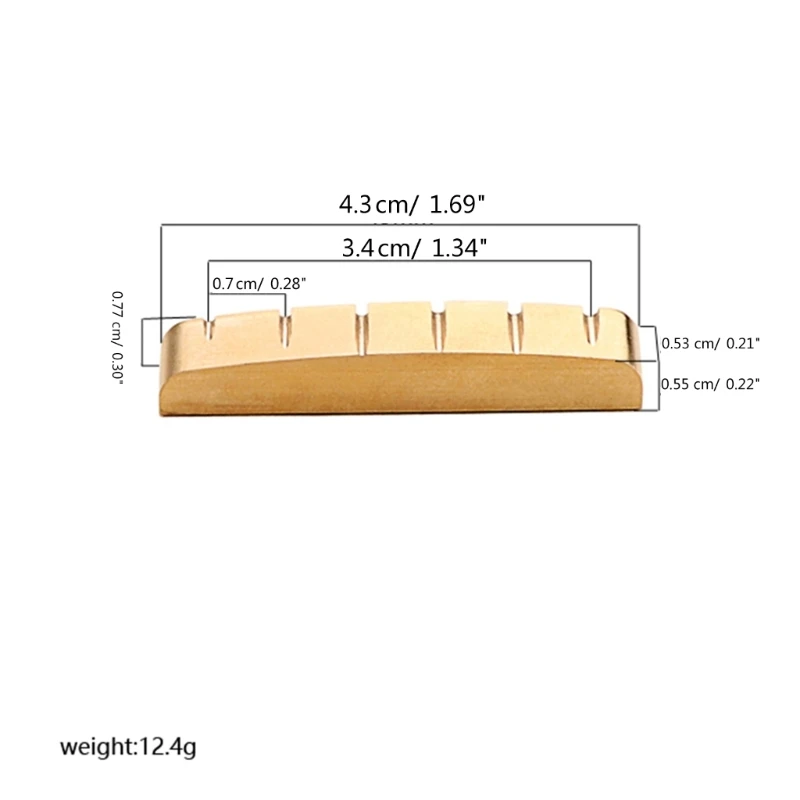 

Classical 6 String Guitar Nut Flat Bottom Electric Guitar Pre-Slotted Brass Nut