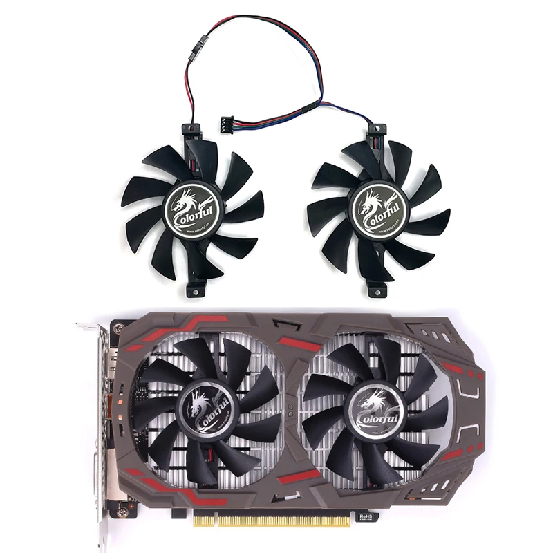 

NEW 75MM 4PIN GPU Cooling Fan for Colorful GTX 950 GTX 960 GTX 1050 TI 4GD5 V2, GTX 1060 6GD5 Graphics Card Cooling Fan