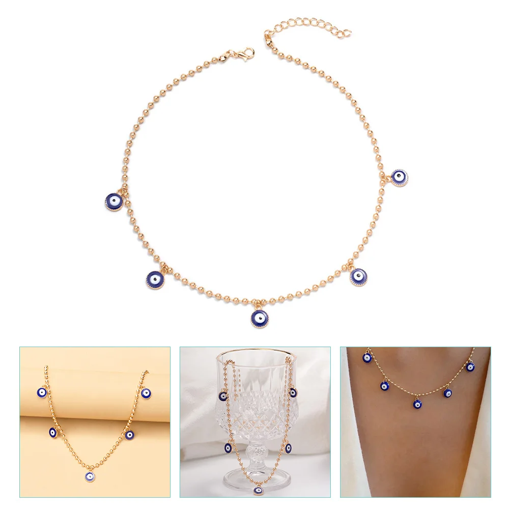 

Necklace Eye Lucky Sweater Vinnie Jewelry Decoration Neck Diamond Chain Clavicle Silverbeaded Girlspendant Greek Blue Westwood