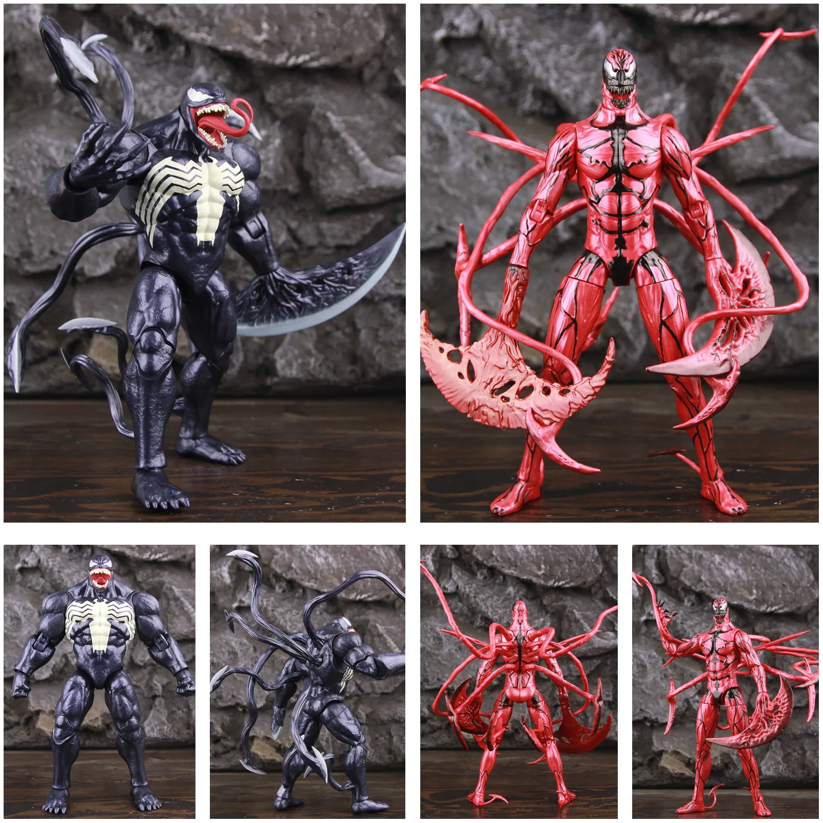 

ZD Toys Marvel Venom Edward Eddie Brock Carnage Cletus Kasady 8" Action Figure Black Symbiont Amazing Spider Man Legends Model