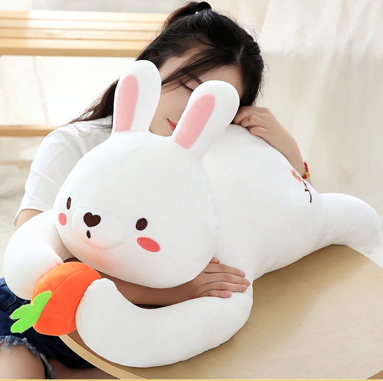 

Rabbit Monkey Long Strip Pillow Plush Toy Funny Stuffed Animal Monkey Eating Banana Doll Cushion Home Decor Kids Birthday Gift