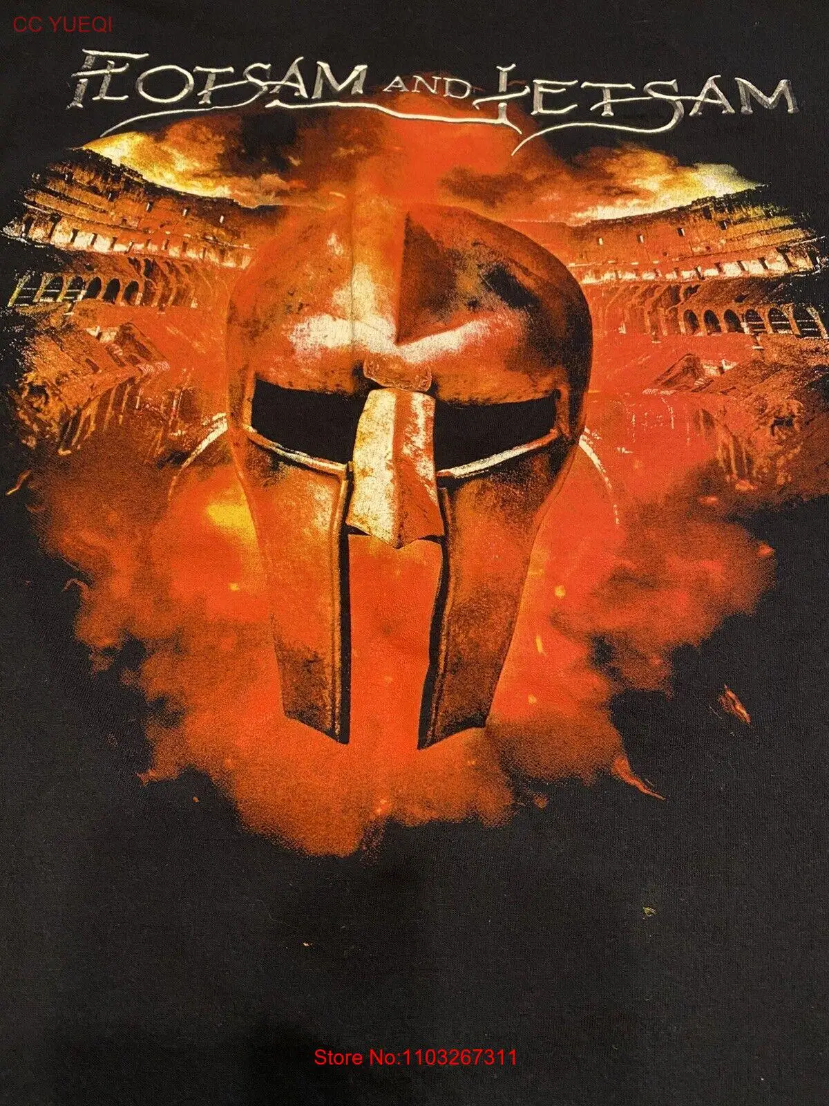 Рубашка Flotsam и Jetsam двусторонняя рубашка I Live You Die Swords рисованная битва готова XL