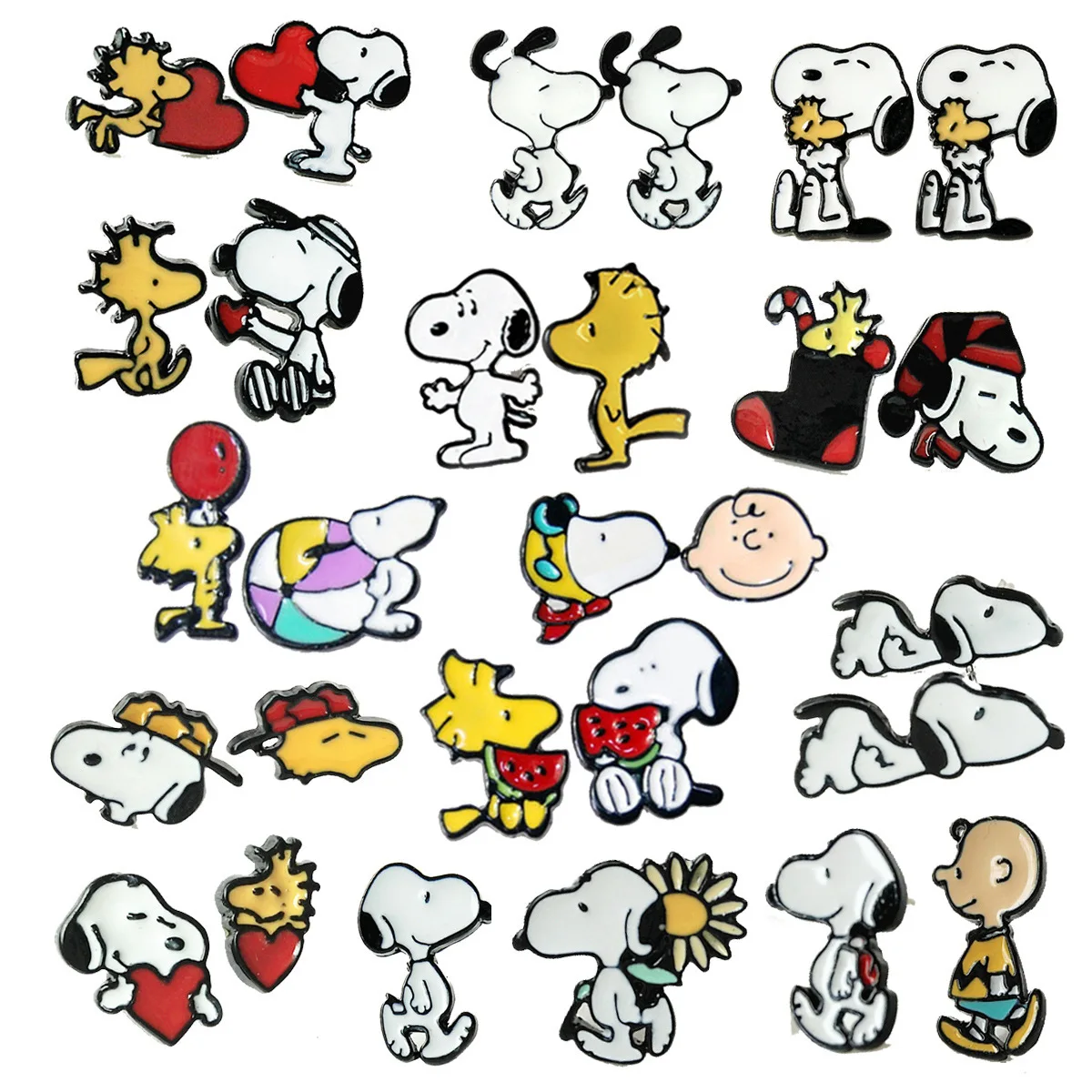 Kawaii Snoopy мультфильм арахис Снупи Чарли серьги аниме плюшевые куклы для девочек