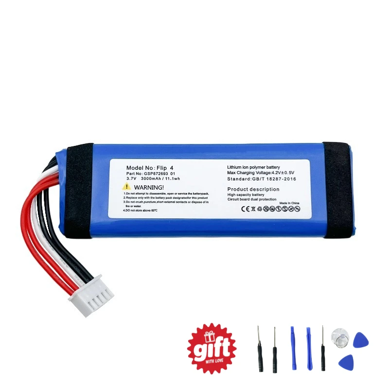 Фото Сменная батарея для JBL Flip 2 3 4 5, Charge 1 2 210SL 4 4S 5, Xtreme 1 3, Boombox 1 2, Bluetooth-колонок с бесплатными инструментами №2