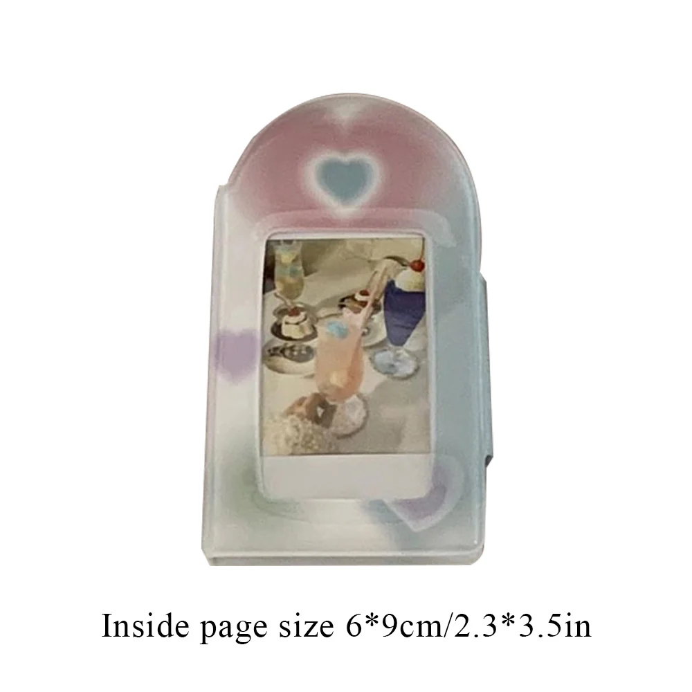 Держатель для фотокарт Y2K с винтажным сердцем и пряжкой квадратный ажурный