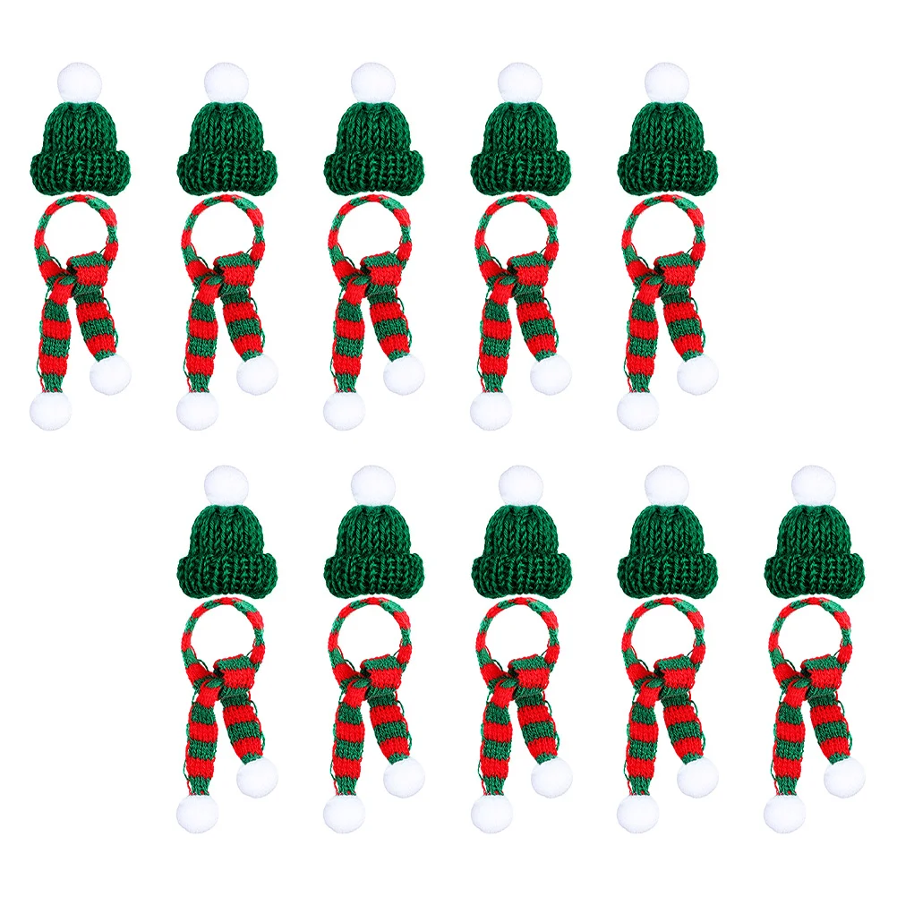 

Christmas Mini Hat Santa Decor Hatscraft Ornament Bottle Clausknitted Lollipop Cap Small Knit Diy Ornaments Wool Yarn Miniature