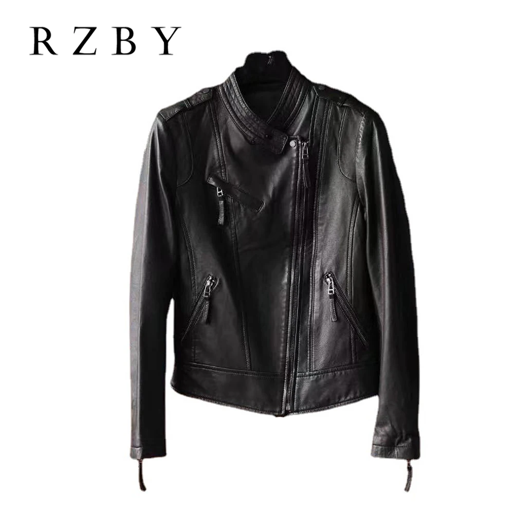 

Genuine Leather Jacket Black Short Overcoats Zipper Biker Clothes Tassels Motor Coats Soft Sheepskin Female женская кожаная курт