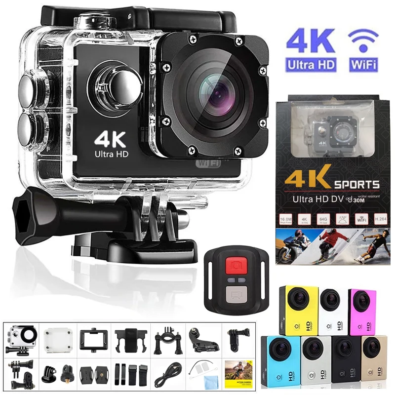 

Ultra HD 4K Action Camera 30FPS WiFi 2.0-inch 170D 30M Underwater Waterproof Helmet Video Recording Cam Original Sports Cameras