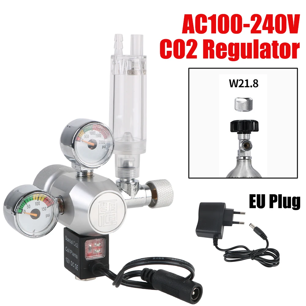 

Комплект соленоидных клапанов для системы давления CO2 DIY, редукция давления цилиндра, регулятор CO2, обратный клапан, аквариум