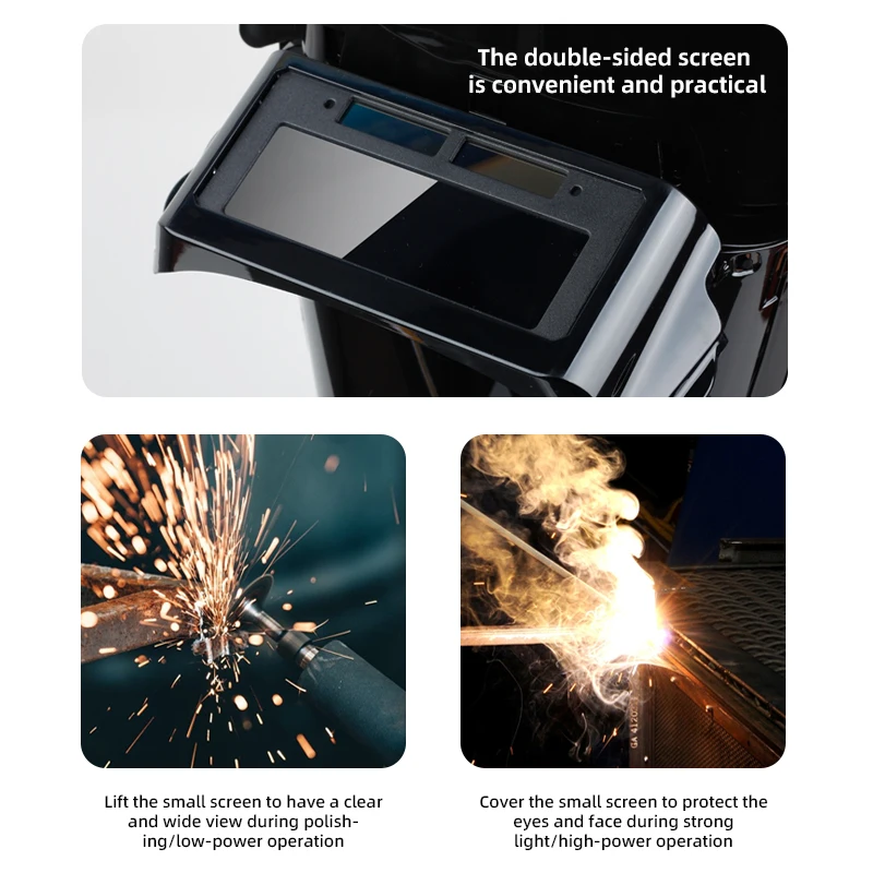 Сварочная маска с автоматическим затемнением шлем очки прозрачные линзы двойная