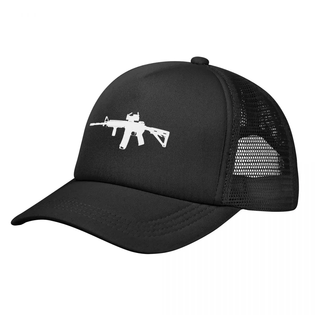 

Ar 15 M16 Machind Gun Eaves Baseball Cap Summer Breathable Mesh Cap Sport All-Match Sun Protection Shield Men's Mesh-Back Cap